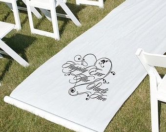 Happily Ever After Starts Here White Wedding Aisle Runner Fairy Tale Wedding