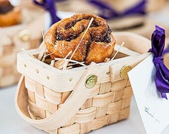 NUOBESTY 6pcs Handwoven Candy Basket Natural Mini