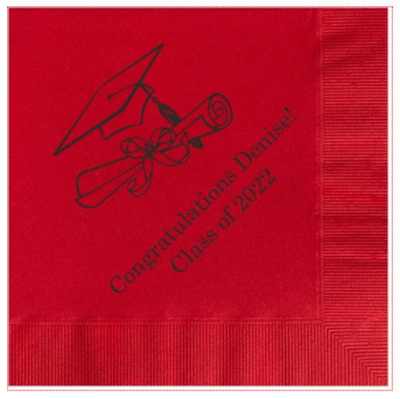 Graduation Napkins Personalized Set of 100 Napkins Class of Etsy
