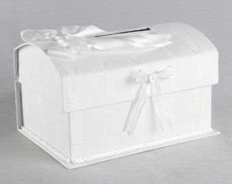 Trunk Style Wedding Card Box Wedding Reception Supplies Card Holder White or Ivory Money Boxes