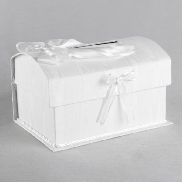 Trunk Style Wedding Card Box Wedding Reception Supplies Card Holder White or Ivory Money Boxes