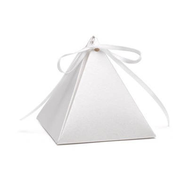Solid Pyramid Wedding Favor Boxes Choose Color Pack of 25