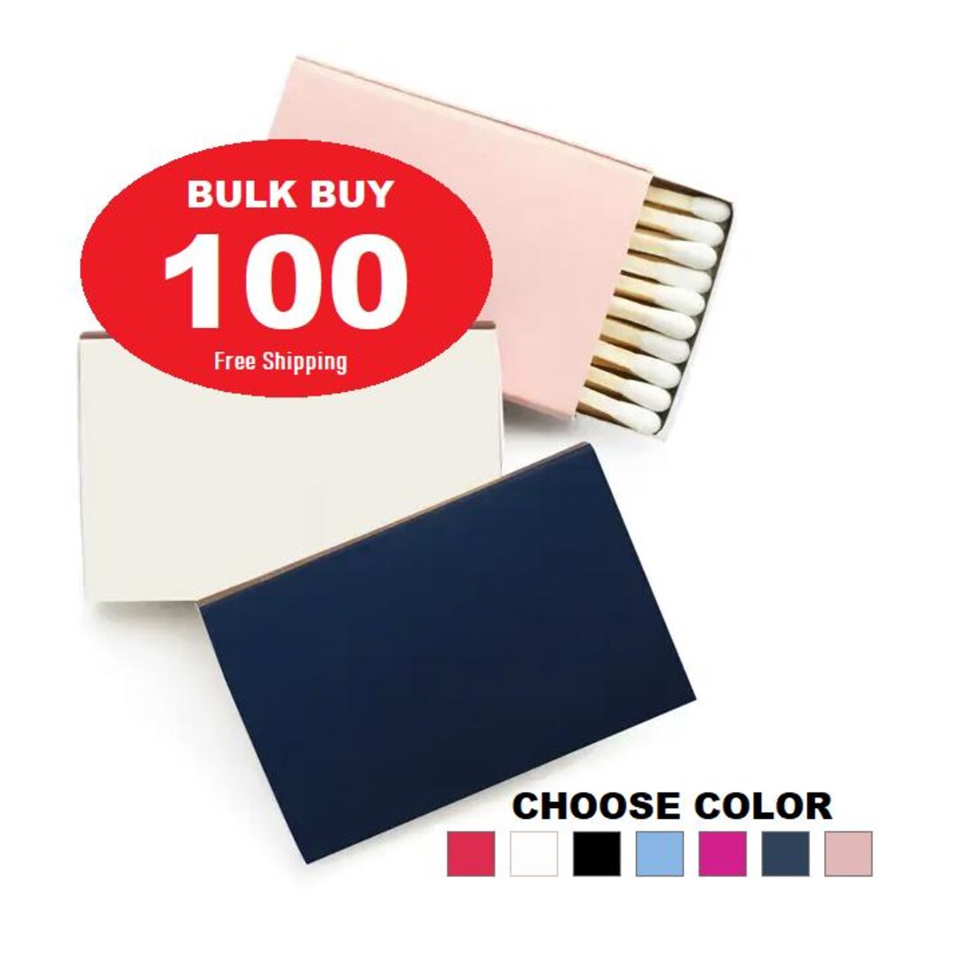 Plain Matchboxes (pack of 100) Red Black White Blue Navy