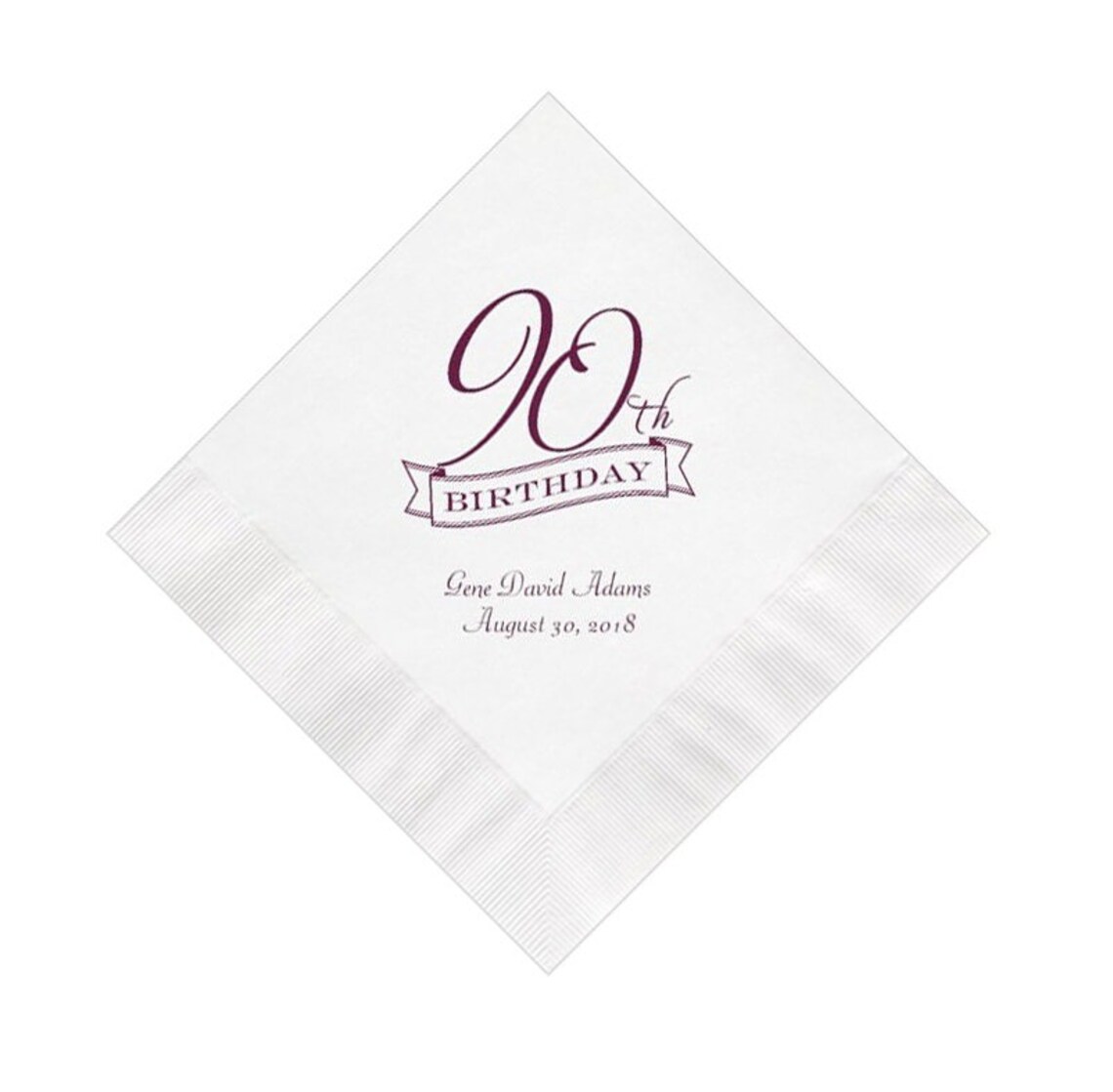 90th Birthday Party Napkins Personalized Set of 100 Etsy