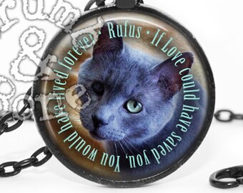 Pet Photo Pendant Necklace, Custom Dog Cat Memorial Jewelry