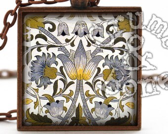 William Morris Lodden Pendant Necklace: Art Nouveau Floral Jewelry