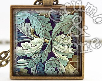 William Morris Acanthus Leaf Pendant: Art Nouveau Floral Jewelry