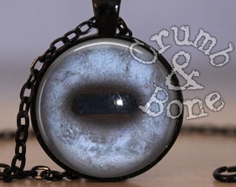 Goat's Eye Pendant: Steampunk Halloween Necklace or Keychain