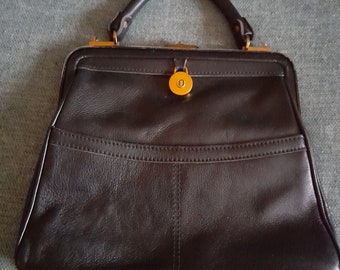 Free delivery Vintage Goldpfeil echte Leder Handtasche