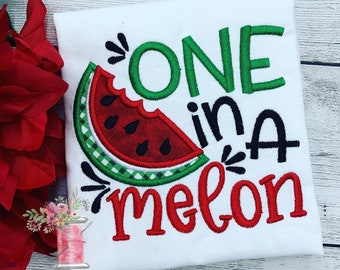 One In A Melon Shirt - First Birthday Watermelon Shirt - Melon Shirt - 1st Birthday Outfit - Watermelon Birthday Shirt - Watermelon - Summer