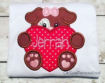 Valentine's Day Shirts For Girls - Girl Valentine Shirt - Valentine's Day Toddler Girl Shirt - Valentine Puppy Shirt - Girl Puppy Shirt