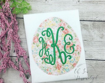 Easter Shirts For Girls - Easter Toddler Shirt - Monogrammed Easter Shirt - Easter Egg - Custom Child Easter Shirt - Girly Easter Shirt