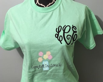 Monogram Pocket Shirt - Monogram Pocket Tee - Monogram TShirt - Monogram Shirt - Left Chest Monogram - Monogrammed Shirt