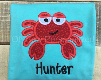 Crab shirt for boys - Summer shirt for boys - summer shirt - Boy summer shirt - crab summer shirt - Beach shirt for boys - boy beach shirt