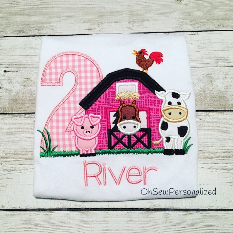Barnyard Birthday Shirt for Girls Girl Farm Party Shirt - Etsy