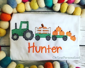 Tractor With Pumpkins Shirt - Tractor Fall Shirt - Fall Shirt For Boys - Boy Fall Shirt - Pumpkin Patch Shirt - Pumpkins - Boy Pumpkins