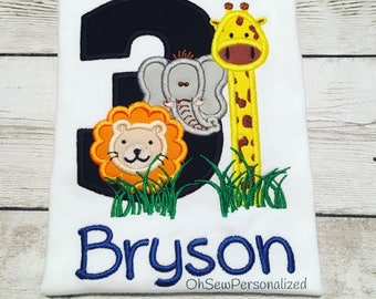 Jungle Birthday Shirt - Jungle Birthday Party Shirt - Third Birthday Shirt - Jungle Third Birthday Shirt - 3rd Birthday Shirt - Jungle