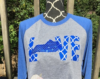 Kentucky love raglan shirt - Kentucky Love Shirt - Kentucky Shirt - Kentucky Raglan Shirt - Kentucky - Love Kentucky - KY shirt - KY love