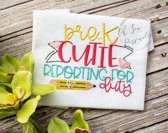 Pre School Cutie Reporting for Duty Preschool Shirt Pre Etsy