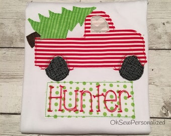 Christmas Shirts For Boys - Boy Christmas Shirt - Christmas Truck Shirt For Boys - Christmas Truck With Tree Shirt - Vintage Christmas Truck