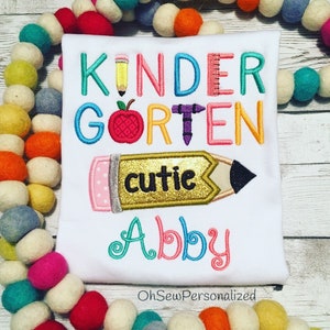 Kindergarten Cutie Shirt - Kindergarten Shirt For Girls - Back To School Shirt For Girls - Kindergarten Shirt - First Day Of School Outfit