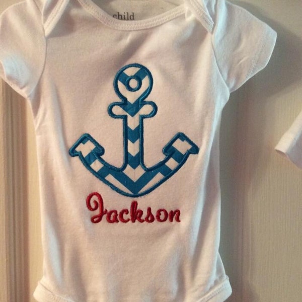 Anchor Shirt for Children - Anchor Shirt for girls - Anchor shirt for boys - anchor shirt - anchor bodysuit