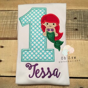 Mermaid birthday shirt - Mermaid Shirt - Mermaid Birthday Top - First Birthday Shirt - Second Birthday Shirt - Third Birthday Shirt - little