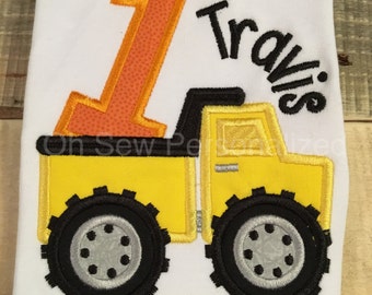 Construction Birthday Shirt - Dump Truck Birthday Shirt - First Birthday Shirt for boys - first birthday dump truck shirt - first birthday