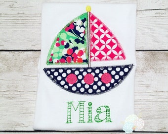Sailboat Shirt - Sailboat Girl Shirt - Beach Shirts For Girls - Summer Shirt For Girls - Sailboat - Girly Sailboat