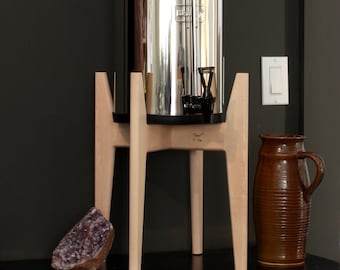 Countertop Berkey and Boroux water filter stand solid hardwood hand made in Canada original design for stainless gravity systems