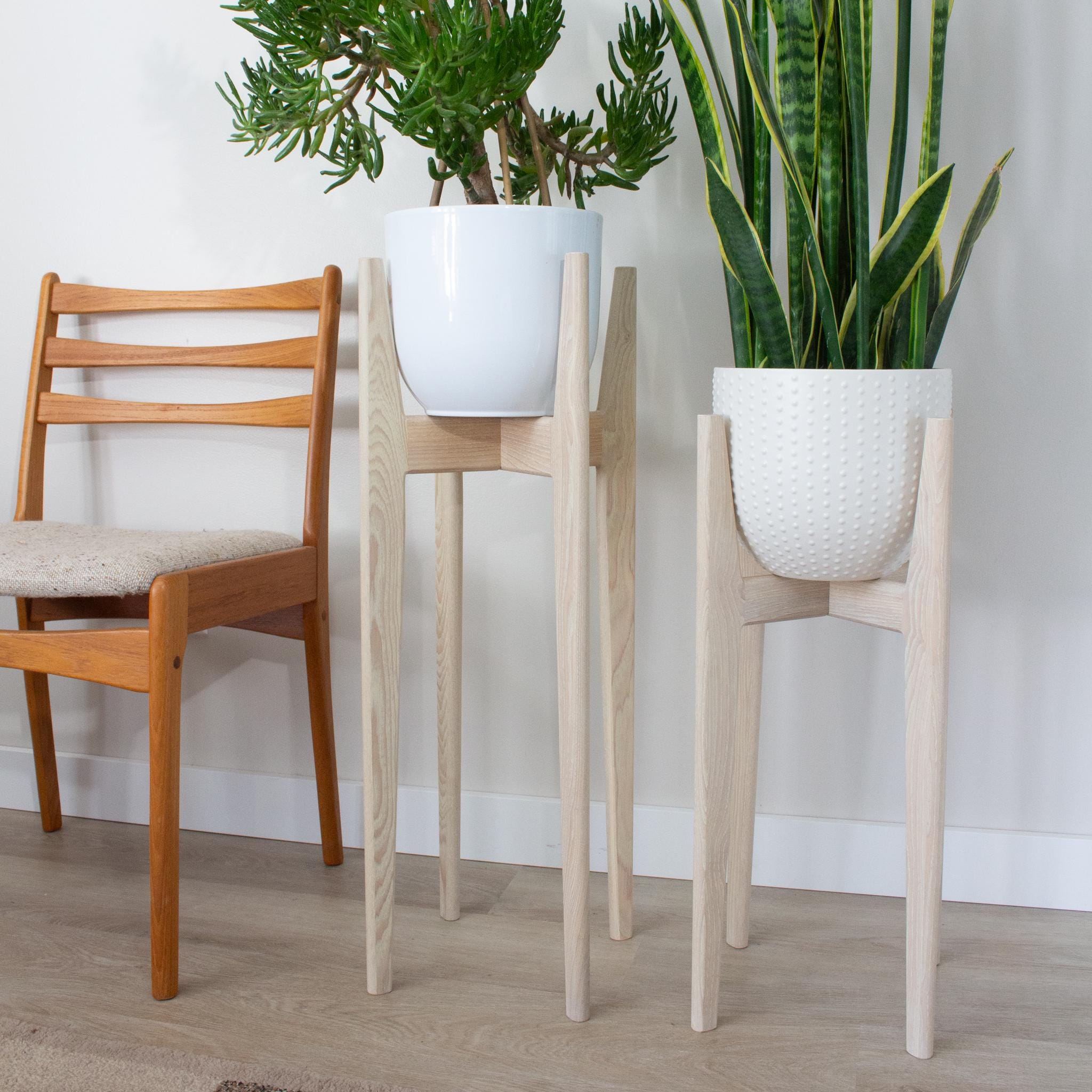 Plant Stand Set of 3 Modern Style Handmade in Canada With Solid