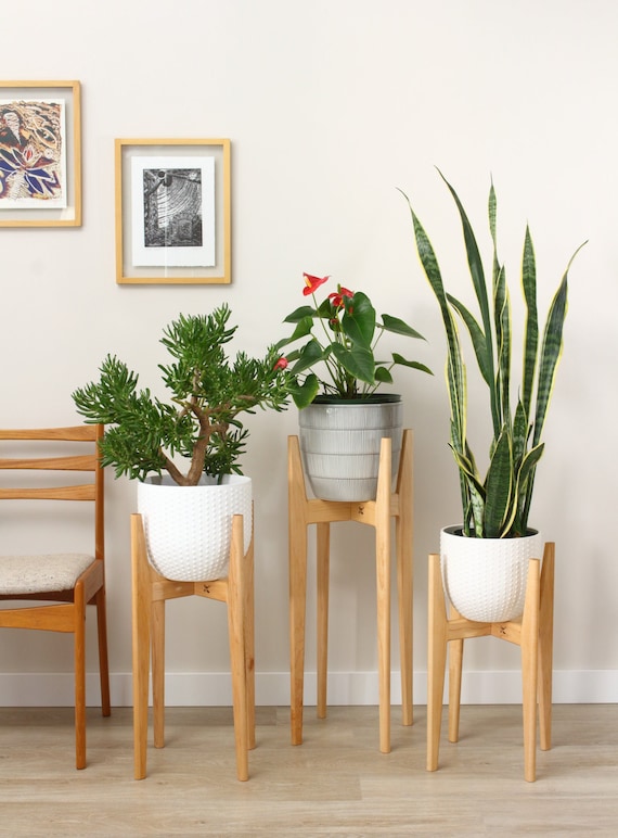 A Canadian maker crafts a trio of solid hardwood plant stands with 227 hearts proving people seriously want these — clean MCM legs, real joinery, no flatpack vibes.