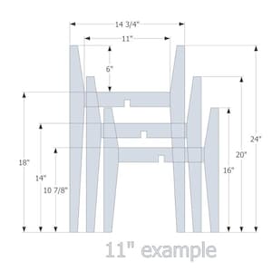 Pode incluir: Diagrama de uma pe&ccedil;a de mobili&aacute;rio de madeira com medidas. A pe&ccedil;a tem 37,5 cm de largura, 61 cm de altura e 28 cm de profundidade. Outras medidas incluem 45,7 cm, 35,6 cm, 27,6 cm, 15,2 cm, 50,8 cm e 40,6 cm.