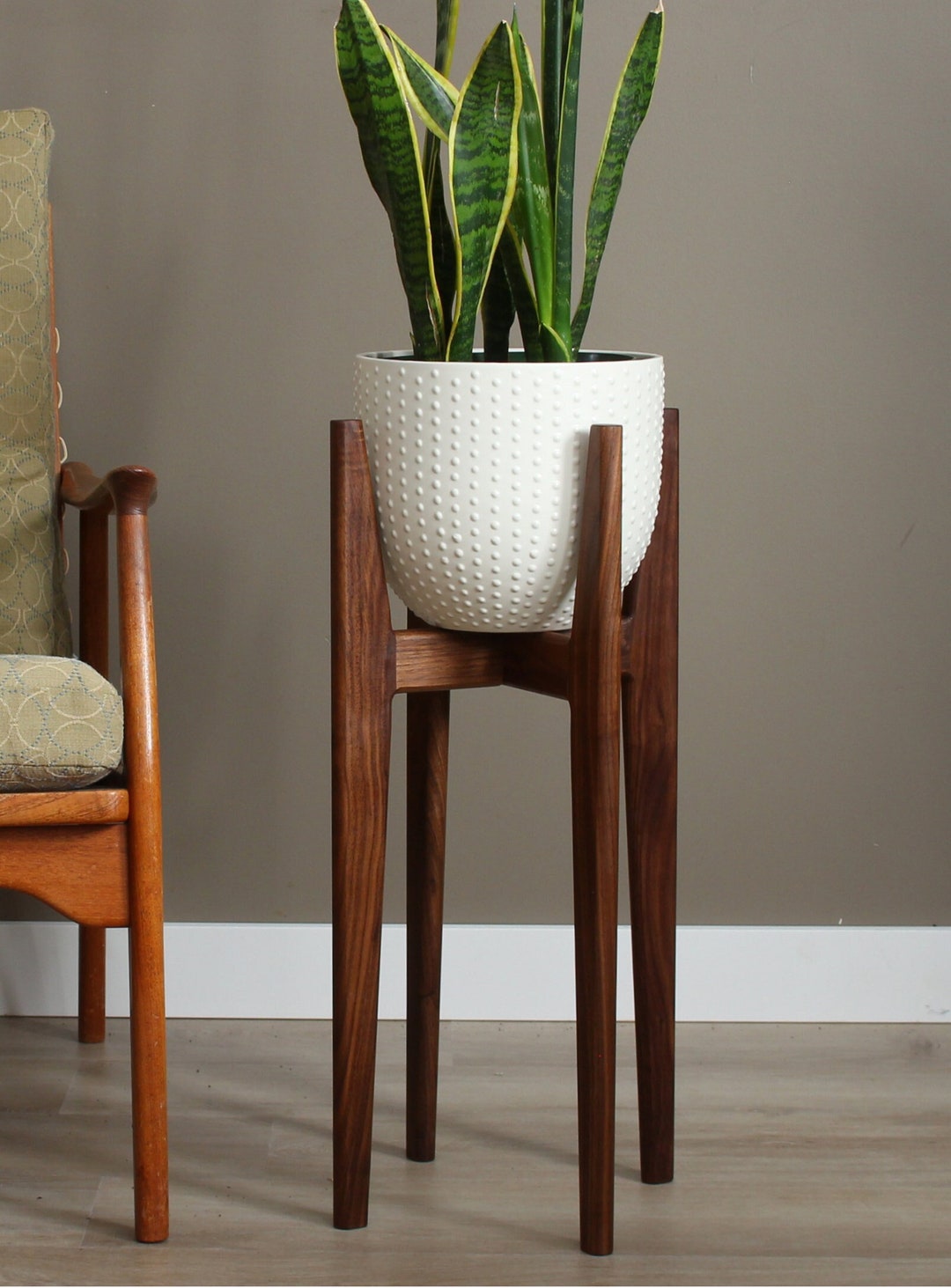 Tall Indoor Plant Stand Mid Century Modern Inspired Design image
