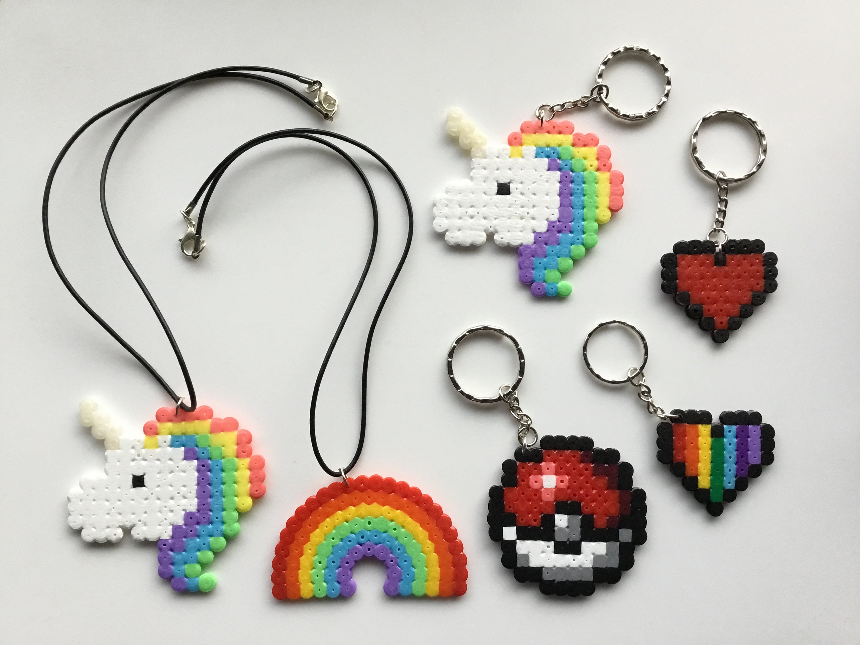 Hama Bead Pixel Keyrings and 17.5 Necklaces - Etsy