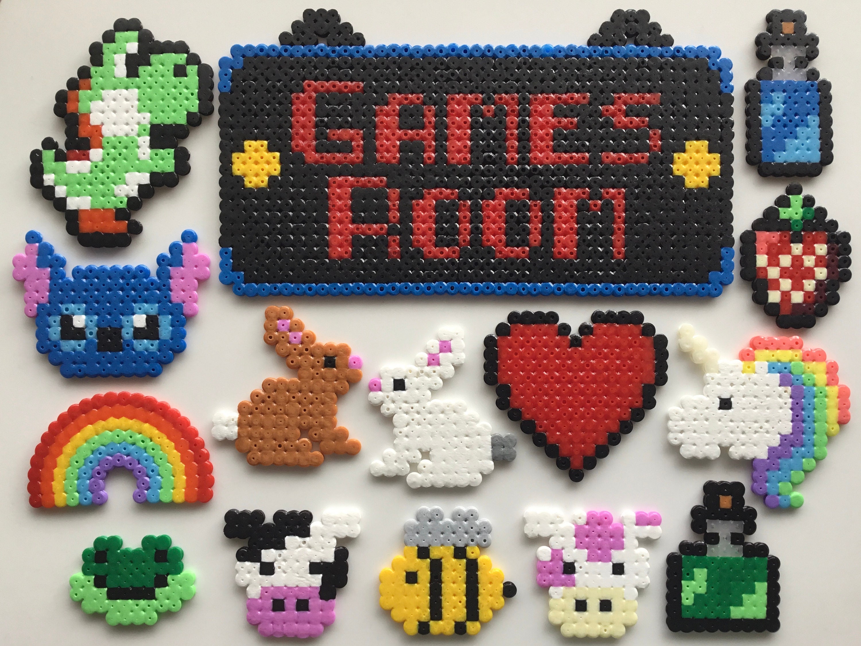 Rainbow Pixel Bead Magnet Flat Perler Hama Bead Colourful Rainbow and  Clouds Pride Decoration, NHS 