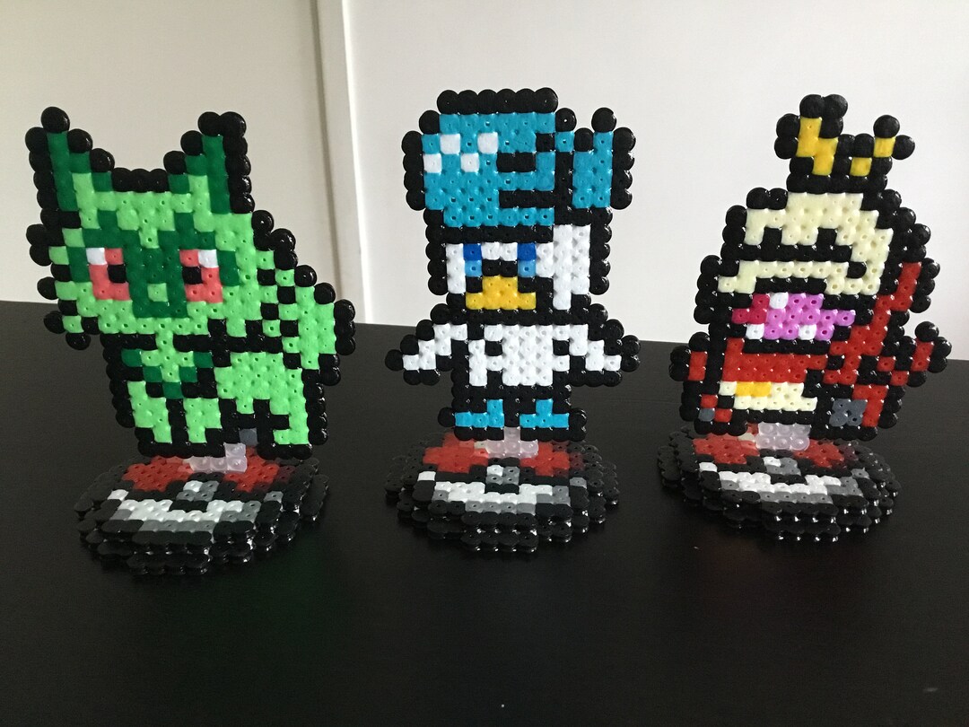 CLEARANCE Sprigatito and Quaxly Left Pokemon Stands Hama Bead Pixel