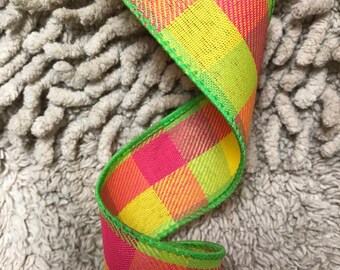 Pink and white buffalo plaid ribbon buffalo plaid ribbon | Etsy