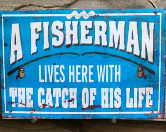 Fishing signs | Etsy