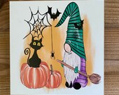 Gnome Halloween sign wreath attachment wreath supplies craft supplies wreath sign wreath center