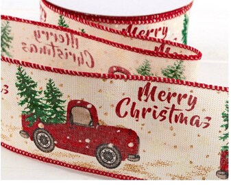 red truck ribbon vintage truck ribbon christmas truck ribbon wreath supplies craft supplies red truck decor wreath ribbon bulk ribbon - Red Truck Christmas Decor red truck ribbon vintage truck ribbon christmas truck ribbon wreath supplies craft supplies red truck decor wreath ribbon bulk ribbon - Red Truck Christmas Decor