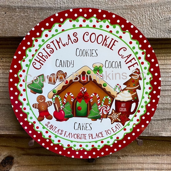 Christmas cookie cafe sign farmhouse decor wreath sign wreath attachment wreath supplies craft supplies