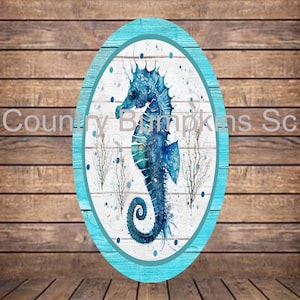 Seahorse sign decor wreath sign wreath attachment wreath supplies craft supplies metal sign wreath center