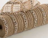 Cheetah stripe mesh fall mesh burlap mesh poly jute mesh deco mesh wreath supplies craft supplies wreath mesh