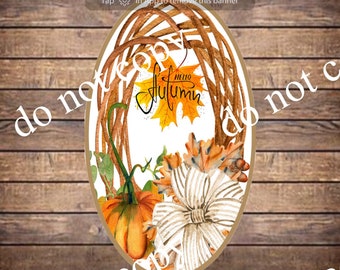 Pumpkin sign decor wreath sign wreath attachment wreath supplies craft supplies metal sign wreath center