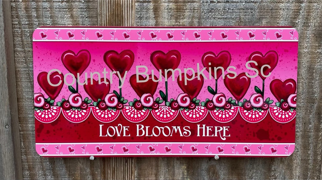 Love Blooms Here Sign Decor Wreath Sign Wreath Attachment Wreath Supplies Craft Supplies Metal