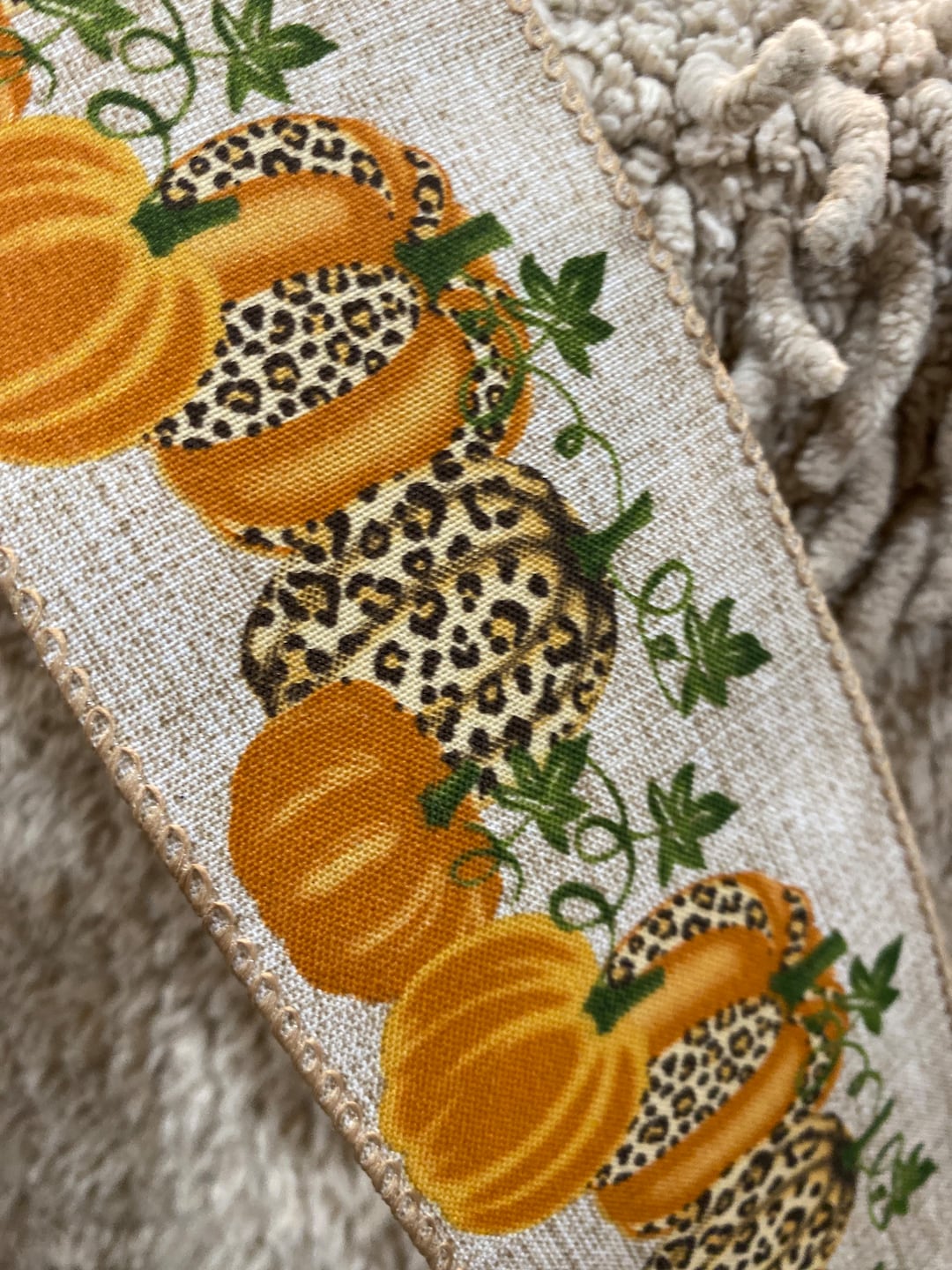 Pumpkin Ribbon Rhinestone Fall Ribbon Pumpkin Ribbon Wreath Ribbon Wreath Supplies Craft Supplies ...