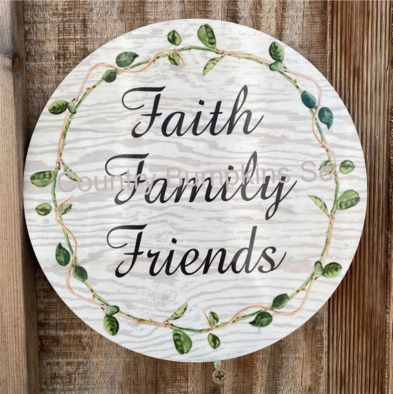 Faith Family Friends decor wreath sign wreath attachment wreath supplies  craft supplies metal sign wreath center