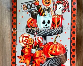 Halloween sign decor wreath sign wreath attachment wreath supplies craft supplies metal sign wreath center