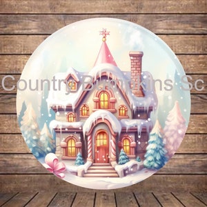 Gingerbread House sign farmhouse decor wreath sign wreath attachment wreath supplies craft supplies metal sign wreath